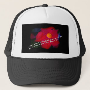 Gorra De Camionero Salmos 37:4 sobre negro