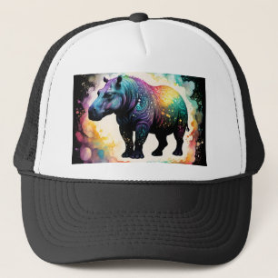 Gorra De Camionero Salpicadura de color de hipopótamo