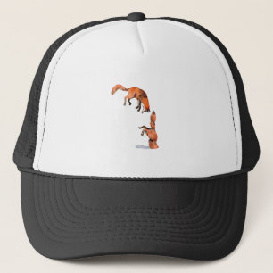 Gorra De Camionero Saltando Fox Roja