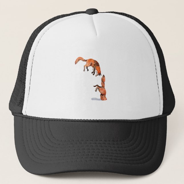 Gorra De Camionero Saltando Fox Roja (Anverso)