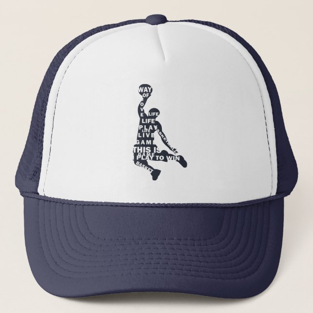 Gorra De Camionero saltar al baloncesto con letras de cuerpo completo (Anverso)