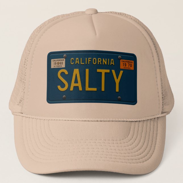Gorra De Camionero Salty -Retro 1969 California License Plate Graphic (Anverso)
