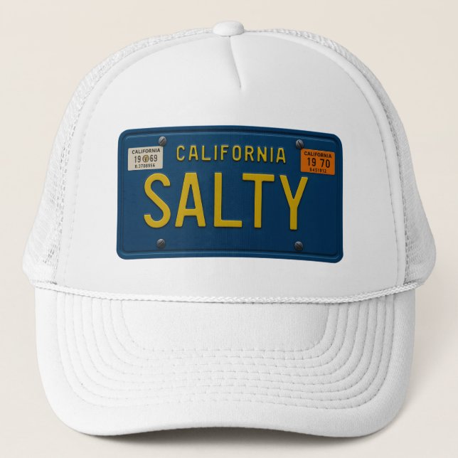 Gorra De Camionero Salty Retro 1969 California License Plate Graphic (Anverso)