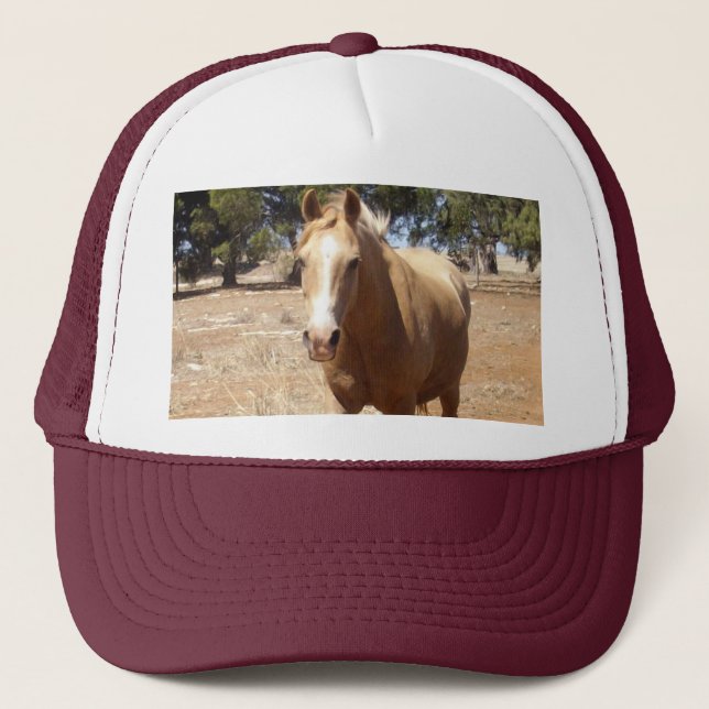 Gorra De Camionero Saludo a Caballo Palomino,- (Anverso)