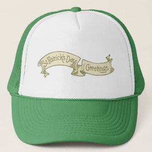 Gorra De Camionero Saludo vintage del día de San Patricio en pancarta