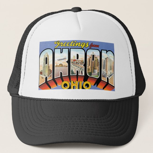 Gorra De Camionero ¡Saludos de Akron, Ohio! (Anverso)