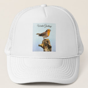 Gorra De Camionero Saludos de invierno. Robin cantando