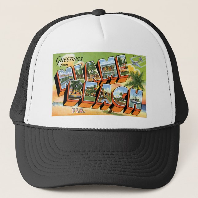 Gorra De Camionero ¡Saludos de Miami Beach, la Florida! (Anverso)