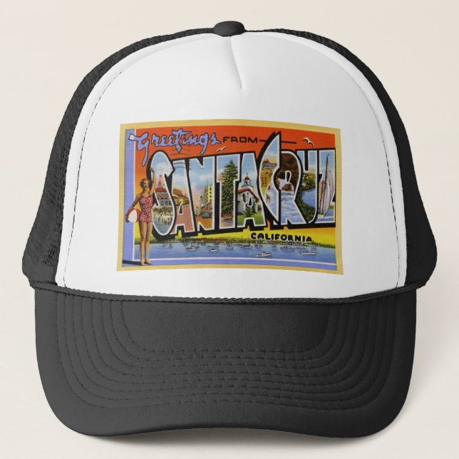 Gorra De Camionero Saludos de Santa Cruz California (Anverso)