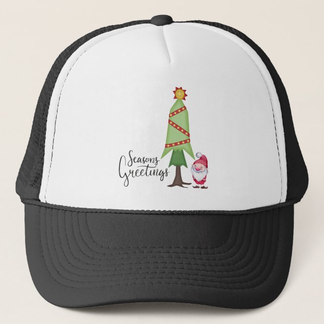 Gorra De Camionero Saludos de temporada de Gnome (Anverso)