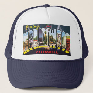 Gorra De Camionero Saludos de Viajes Vintage de Hollywood California