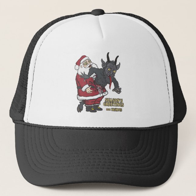Gorra De Camionero Saludos del día de fiesta de Krampus (y de Santa) (Anverso)