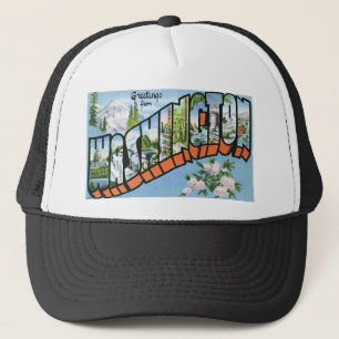 Gorra De Camionero ¡Saludos del estado de Washington! Postal del