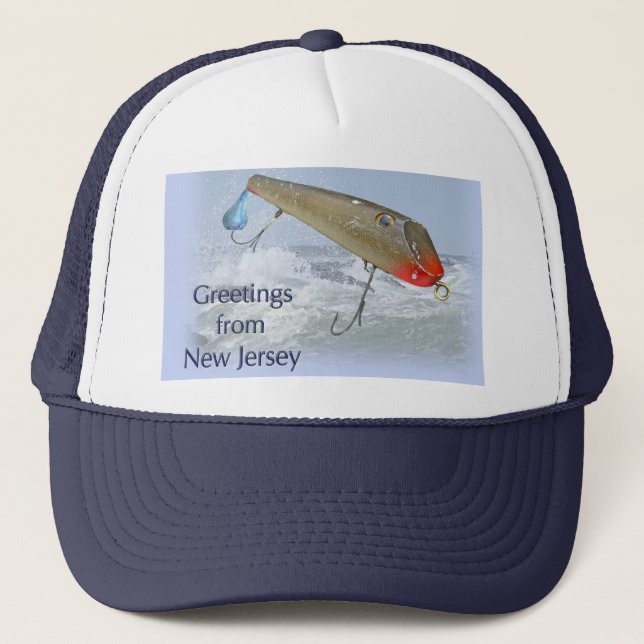 Gorra De Camionero Saludos desde New Jersey Pshing Lure (Anverso)