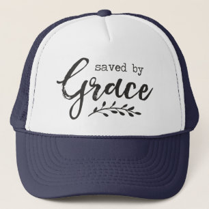 Gorra De Camionero Salvado Por Grace, Rústica Fe Cristiana