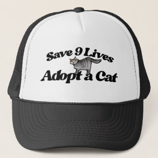 Gorra De Camionero Salvar 9 vidas adoptar un gato