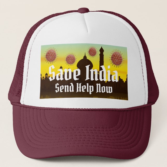 Gorra De Camionero Salvar a India de Covid-19 (Anverso)