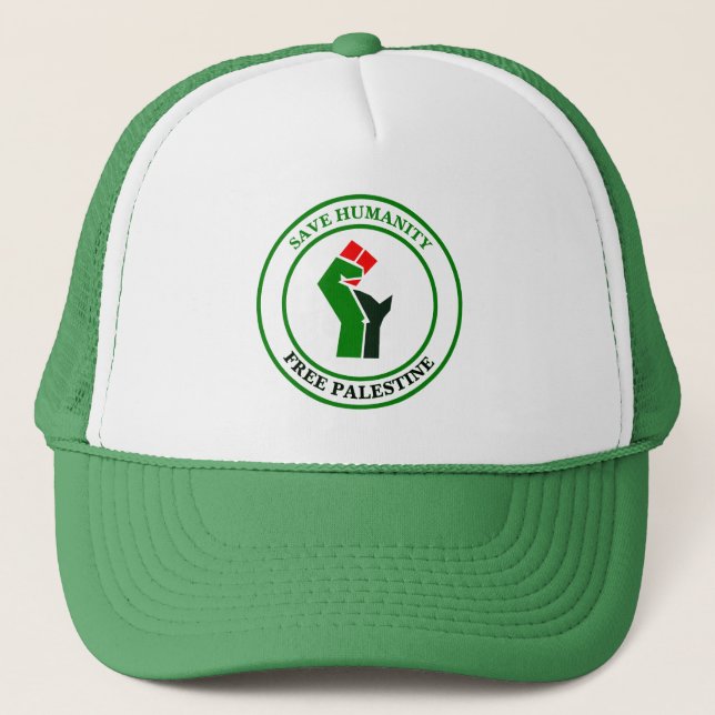 Gorra De Camionero Salvar a la humanidad, liberar a Palestina, (Anverso)