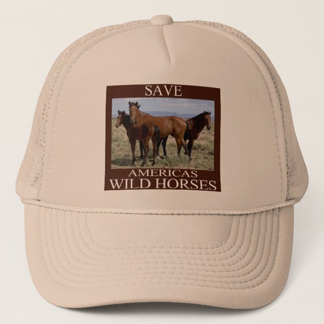 Gorra De Camionero Salvar a los caballos salvajes (Anverso)