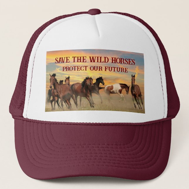 Gorra De Camionero Salvar a los Caballos Salvajes (Anverso)