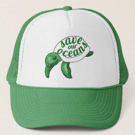 Gorra De Camionero Salvar a nuestra tortuga dulce de los océanos