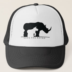 Gorra De Camionero Salvar al Rinoceronte (ver blanco).
