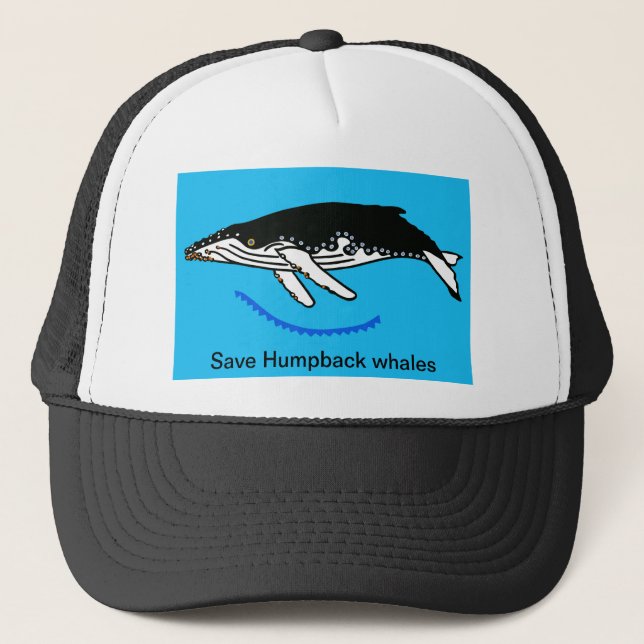 Gorra De Camionero Salvar BALLENAS DE RESTO - Vida silvestre marina - (Anverso)