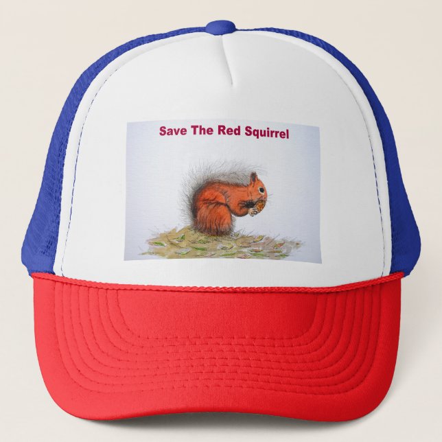 Gorra De Camionero Salvar la conservación de la ardilla roja (Anverso)