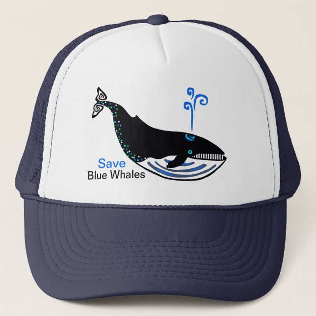 Gorra De Camionero Salvar las BALLENAS azules - Animales en peligro d (Anverso)