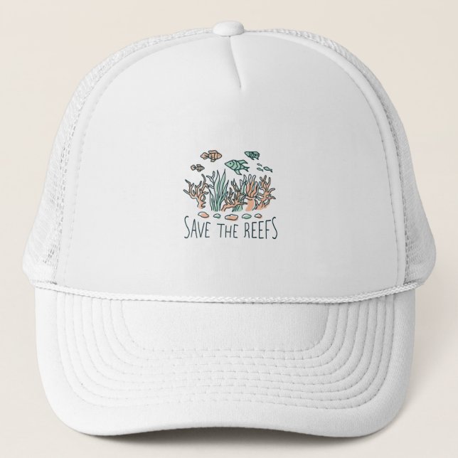 Gorra De Camionero Salvar los arrecifes (Anverso)