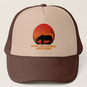 Gorra De Camionero Salvar Los Unicornios Gorditos Rinoceronte Gordo