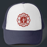 Gorra De Camionero Salvavidas de encargo del fuego de las iniciales<br><div class="desc">Un gorra de encargo del salvavidas del fuego de la cruz maltesa de las iniciales.</div>