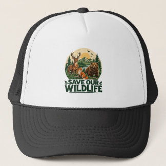 Gorra De Camionero Salvemos Nuestra Vida Silvestre Animal del Bosque