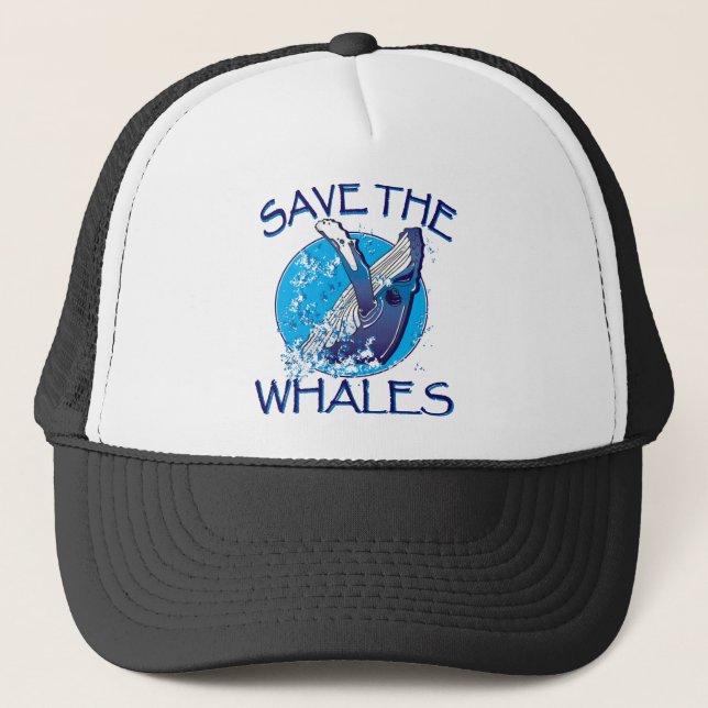 Gorra De Camionero Salven a las ballenas (Anverso)