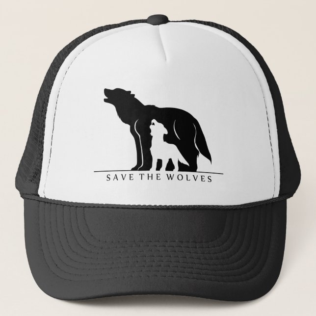 Gorra De Camionero Salven a los lobos (sobrante blanco). (Anverso)