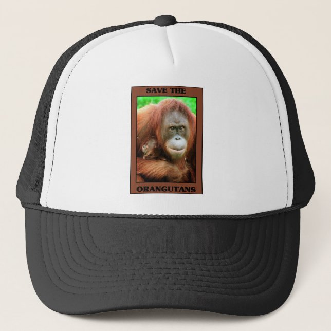 Gorra De Camionero Salven a los Orangutans (Anverso)