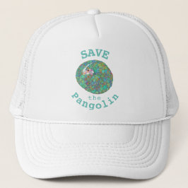 Gorra De Camionero Salven el lema pangolín verde azulado