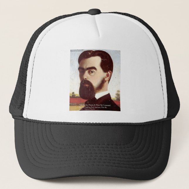 Gorra De Camionero Samuel Butler "Life/Music" Wisdom Cita Regalos (Anverso)