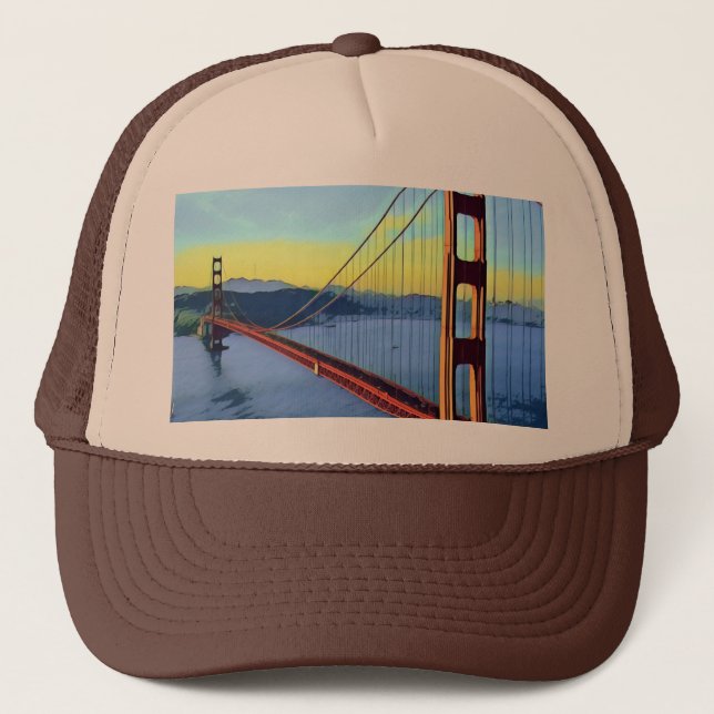 Gorra De Camionero San Francisco - Puerta GOLDEN - Puente (Anverso)