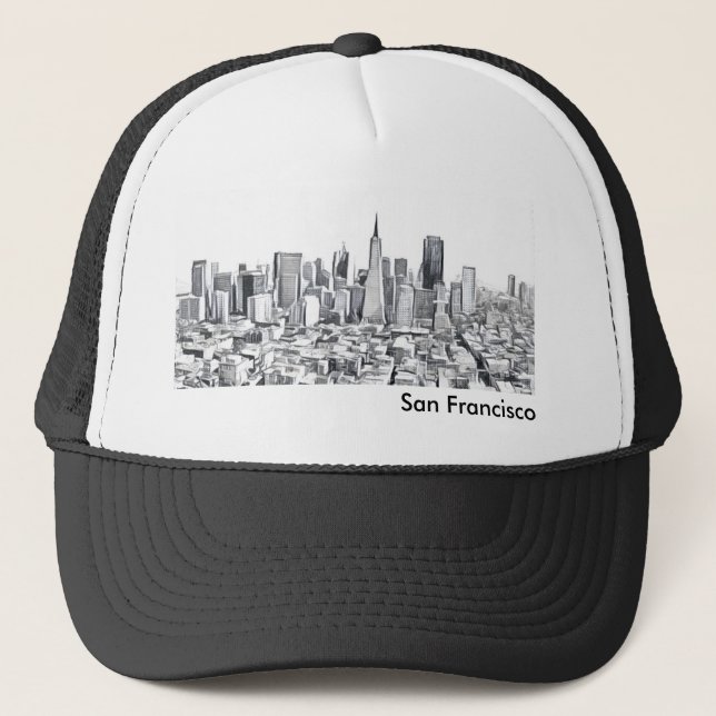 Gorra De Camionero San Francisco SF Citiscape (Anverso)
