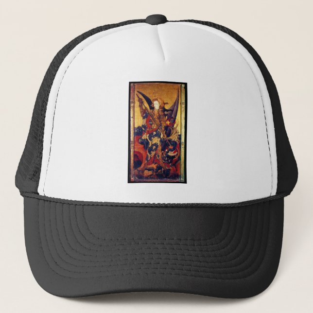 Gorra De Camionero San Miguel Vanquishing Devil como caballero mediev (Anverso)