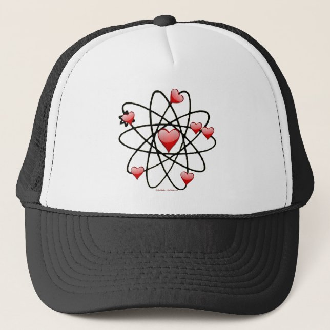Gorra De Camionero San Valentín Corazones Rojos Atómicos (Anverso)