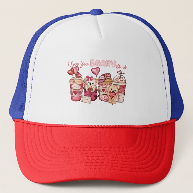 Gorra De Camionero San Valentín te amo mucho (Anverso)