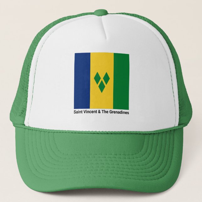 Gorra De Camionero San Vicente y las Granadinas bandera Vincy (Anverso)