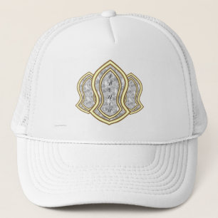 Gorra De Camionero Sandal Del Mármol Y Oro Del Profeta (Blanco)