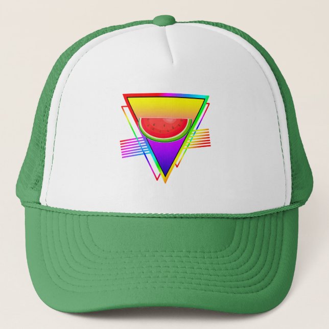 Gorra De Camionero Sandía Neon Retro (Anverso)