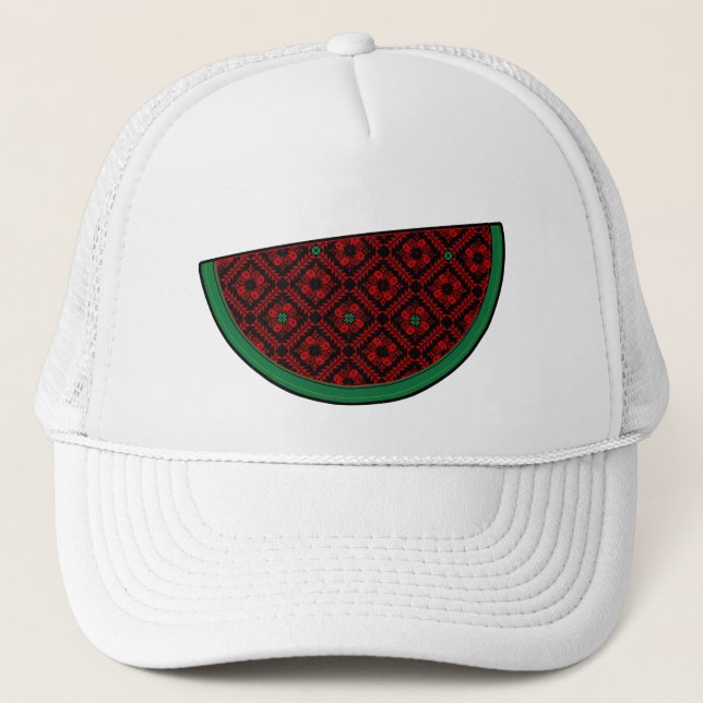 Gorra De Camionero sandía palestina Tatuaje rojo bordado (Anverso)