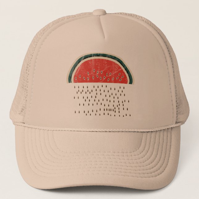 Gorra De Camionero Sandía que llueve las semillas (Anverso)