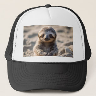 Gorra De Camionero Sandy Shores: Baby Sloth construyendo castillos de