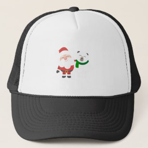 Gorra De Camionero Santa Adorable Con Oso Polar